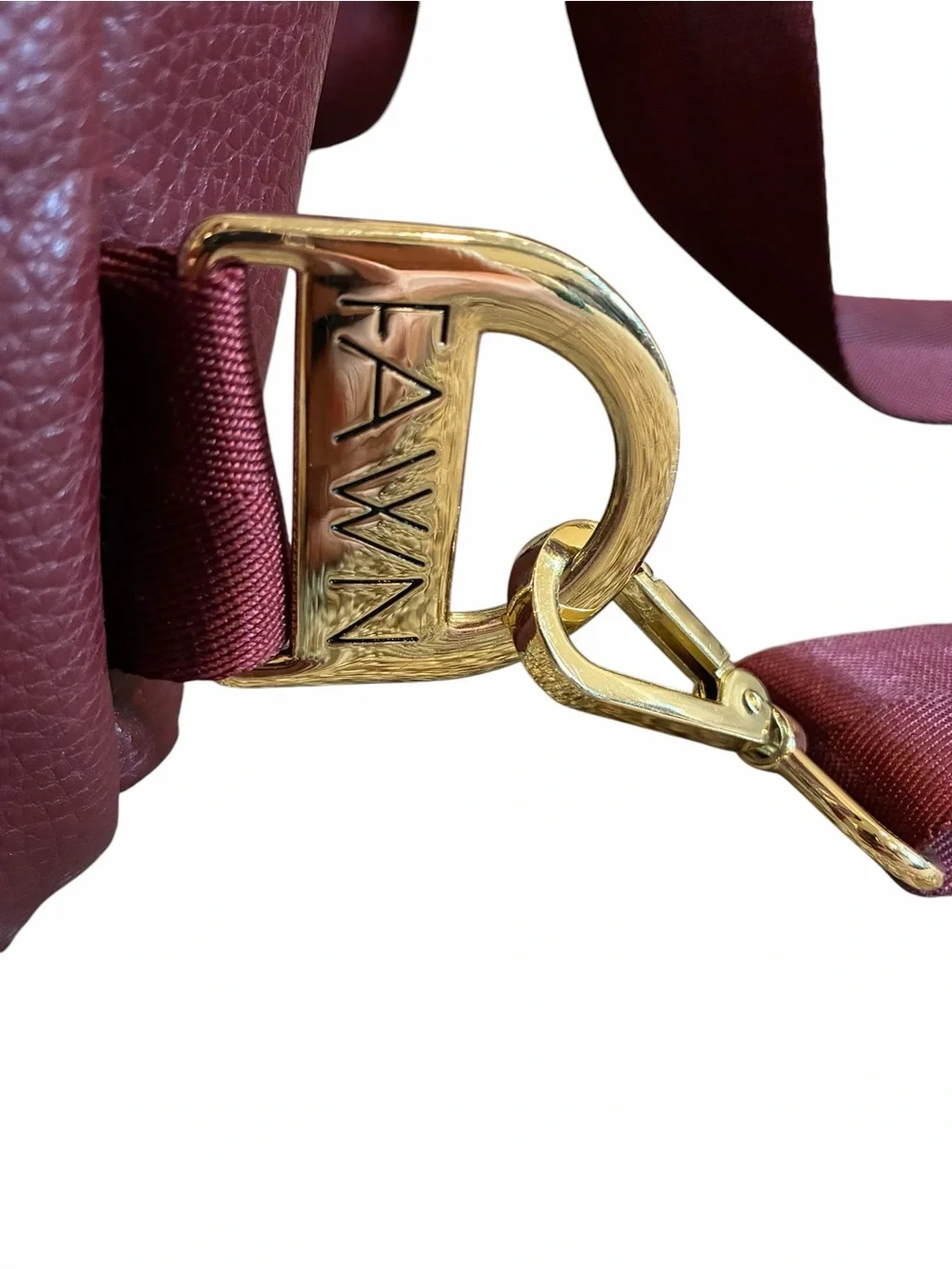 Fawn Design Burgundy Leather Crossbody Bag